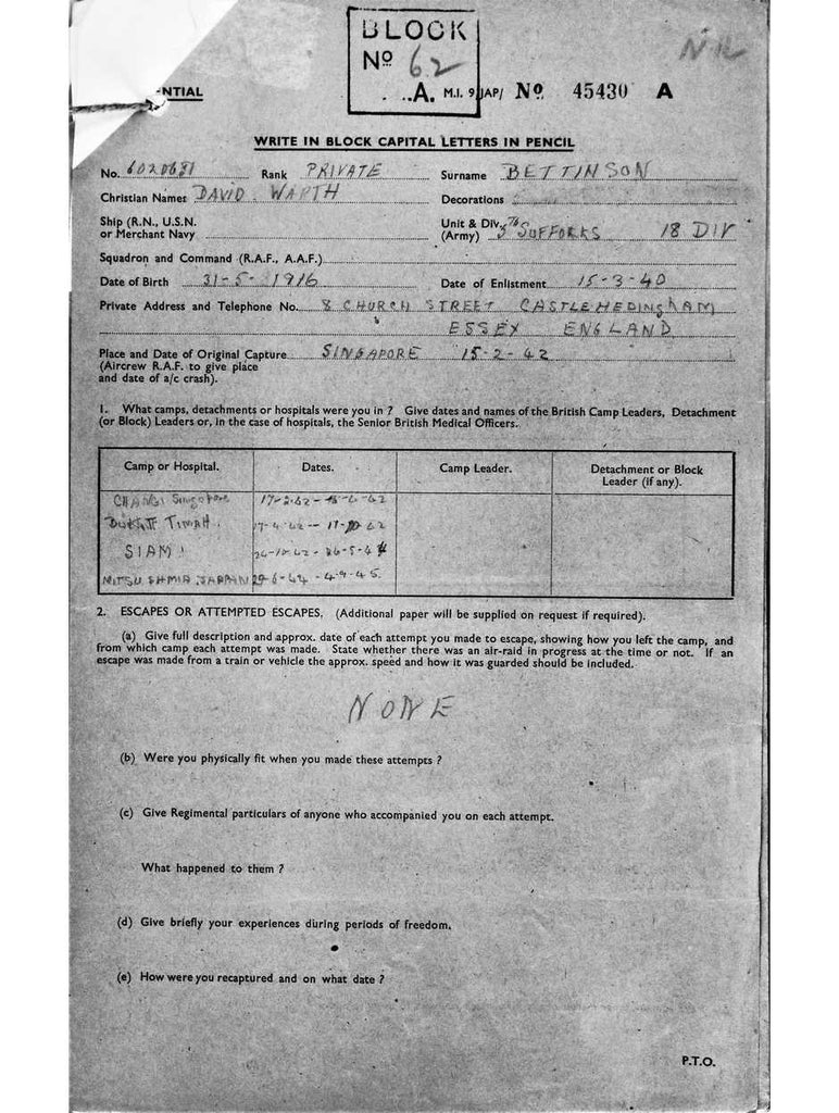 Bettinson, David Warth