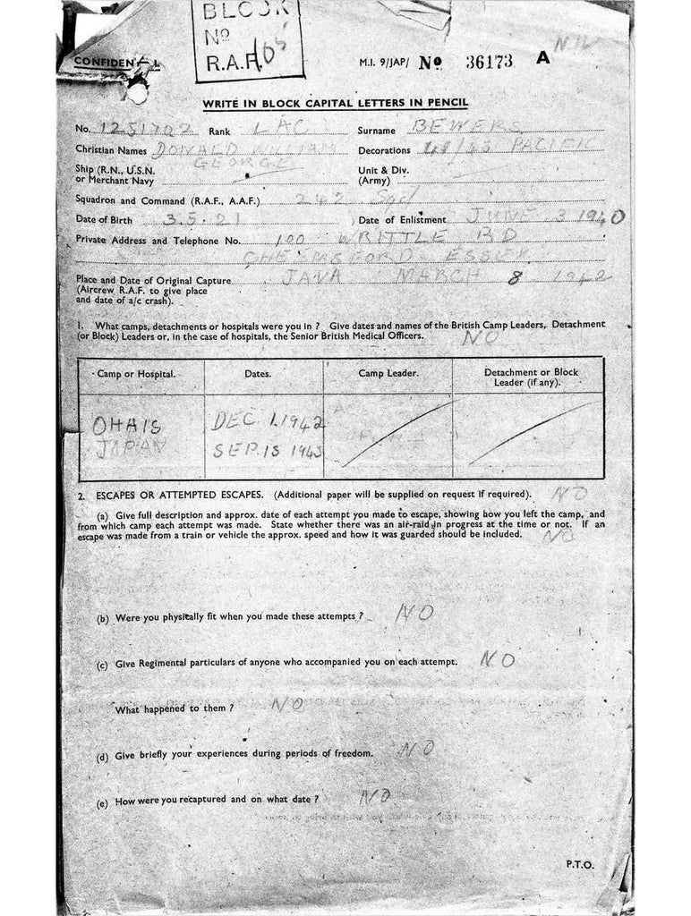 Bewers, Donald William George