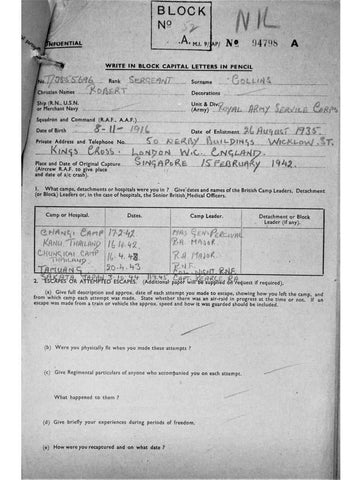 Collins, Robert DOB 8 11 1916