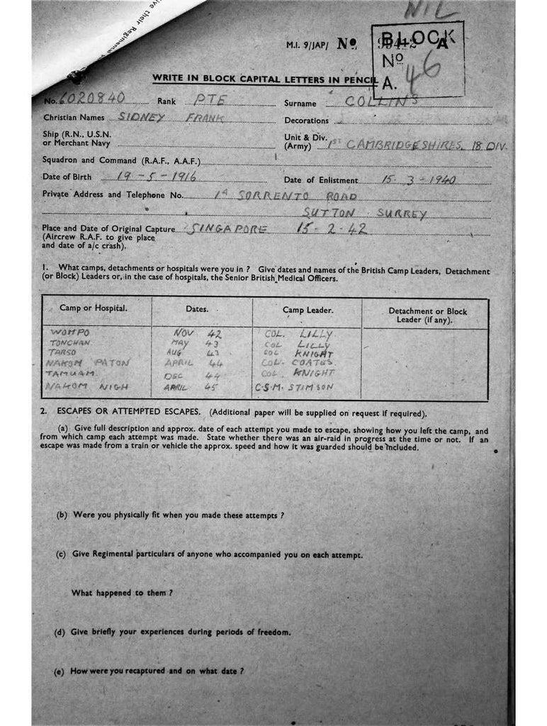 Collins, Sidney Frank