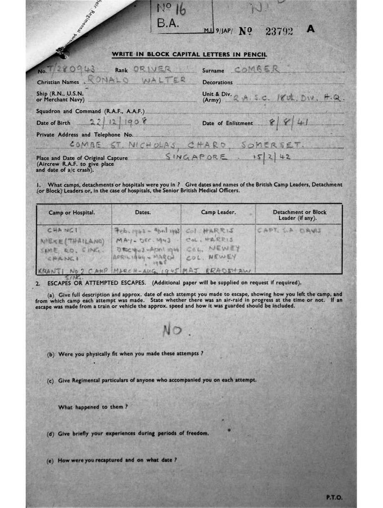 Comber, Ronald Walter