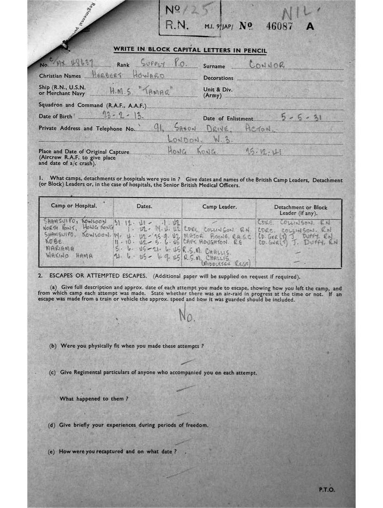 Connor, Herbert Howard