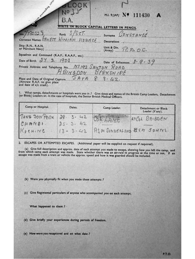 Constance, Ernest William Horace