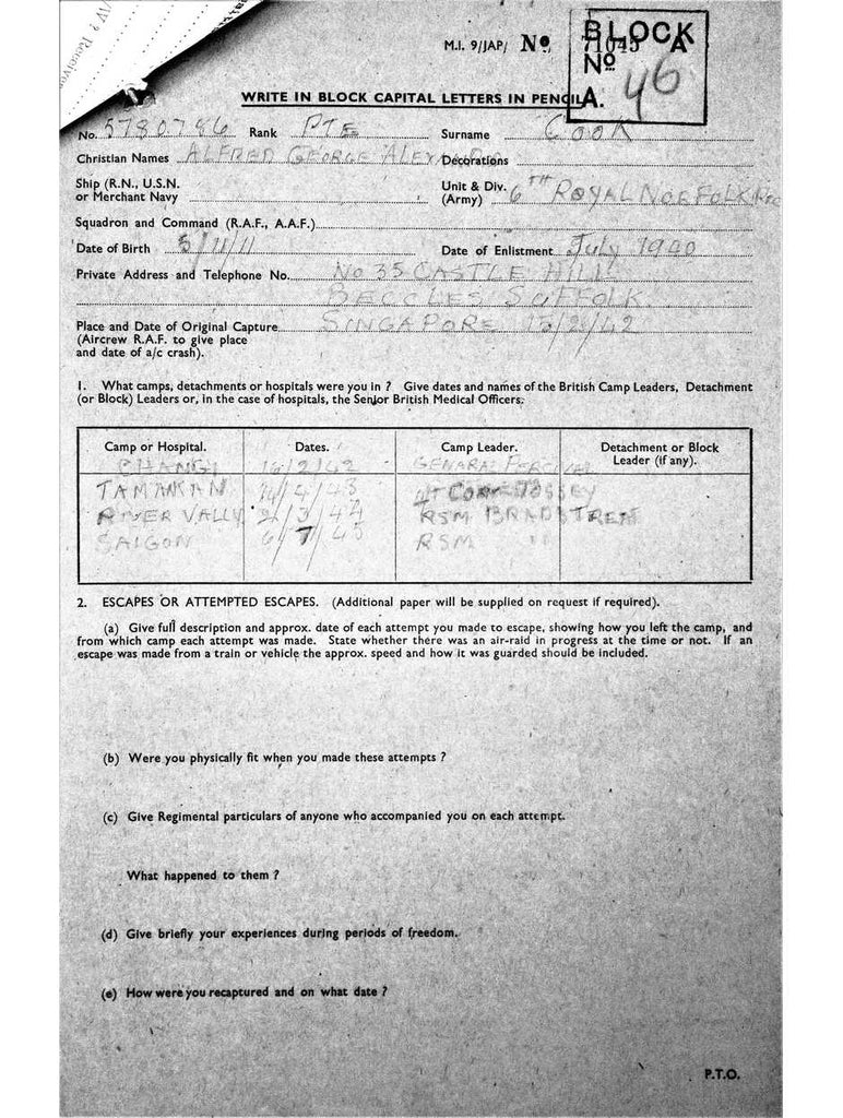 Cook, Alfred George Alexander