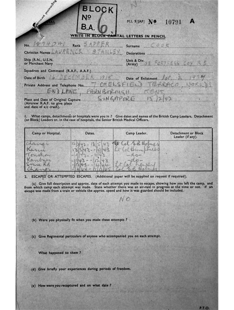 Cook, Laurence Stanley