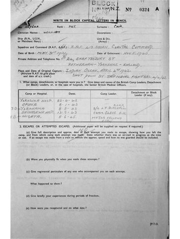 Cook, William DOB 31 5 1921