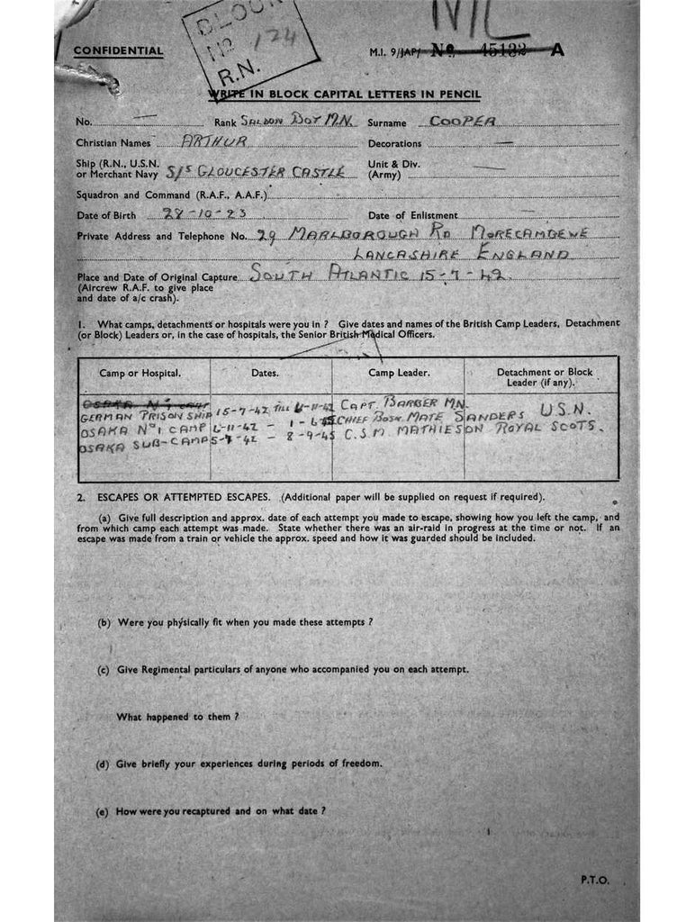 Cooper, Arthur 28 10 1923