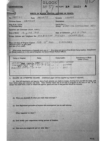 Cooper, Arthur DOB 18 1 1918