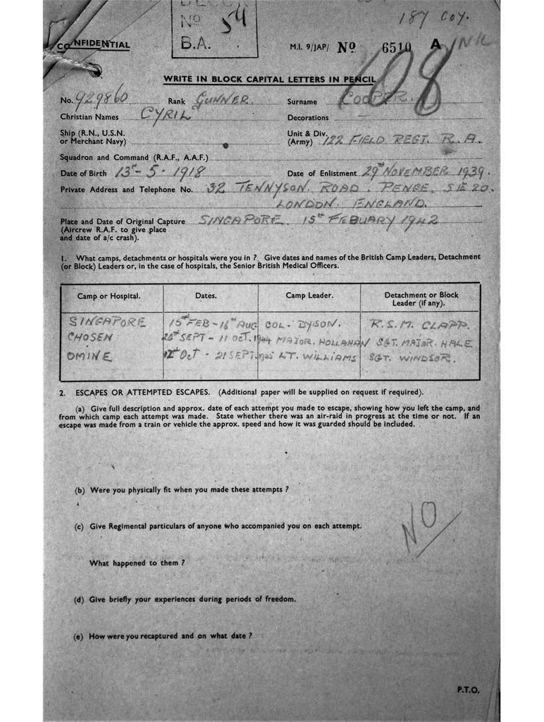 Cooper, Cyril DOB 13 5 1918