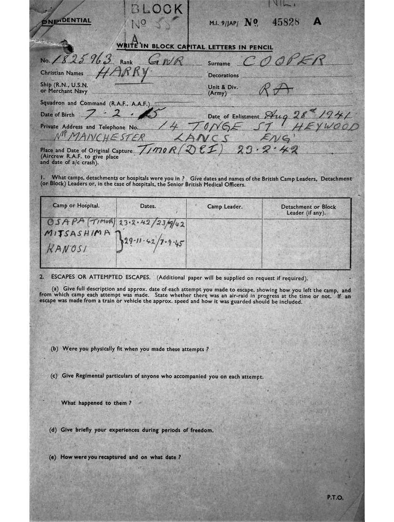 Cooper, Harry DOB 7 2 1915