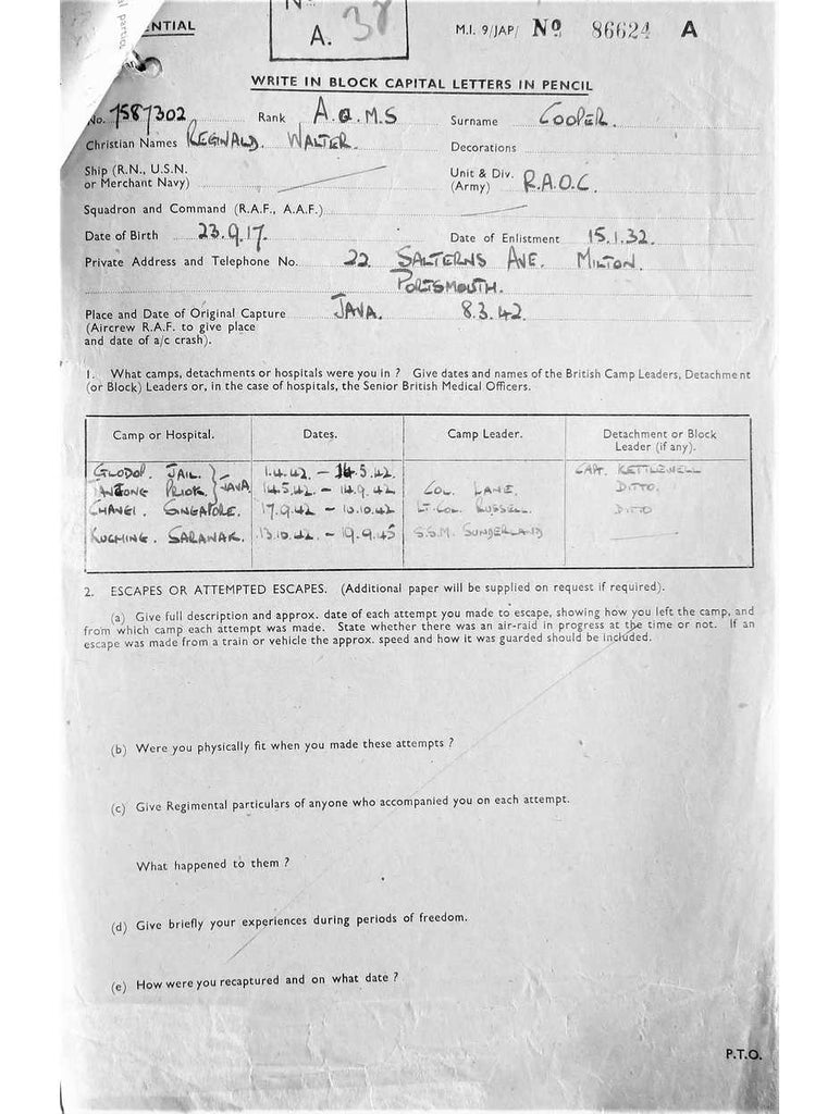 Cooper, Reginald Walter