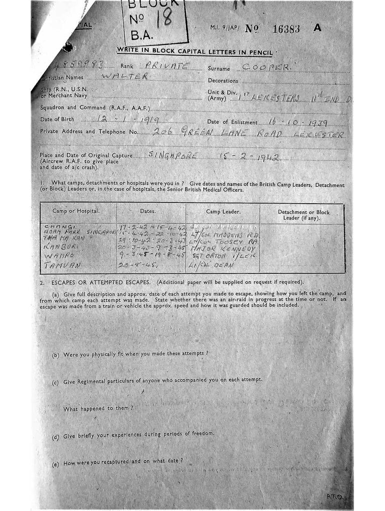 Cooper, Walter DOB 12 1 1919