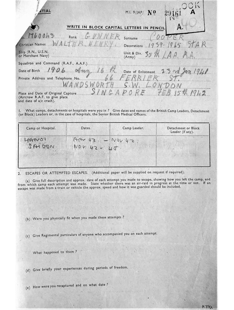 Cooper, Walter Henry