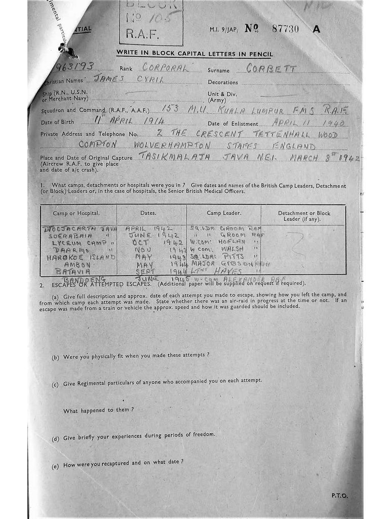 Corbett, James Cyril