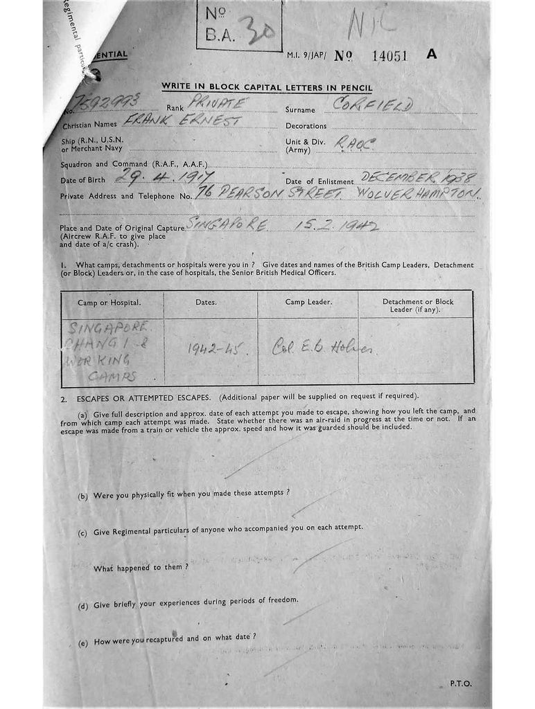 Corfield, Frank Ernest