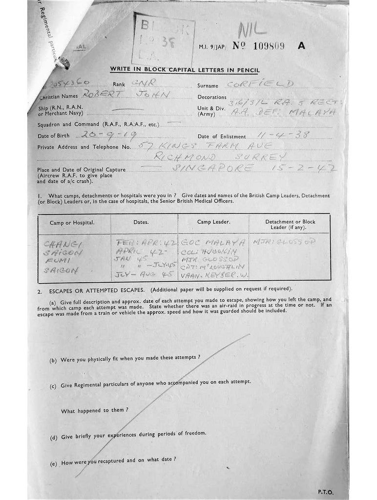 Corfield, Robert John