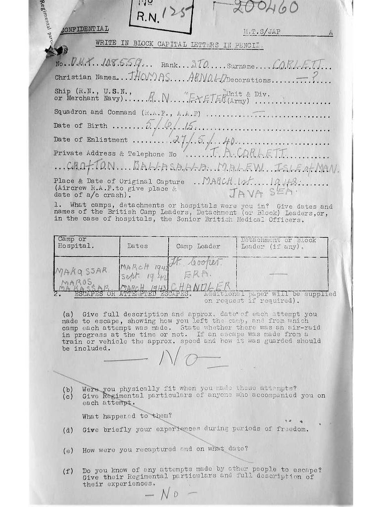 Corlett, Thomas Arnold