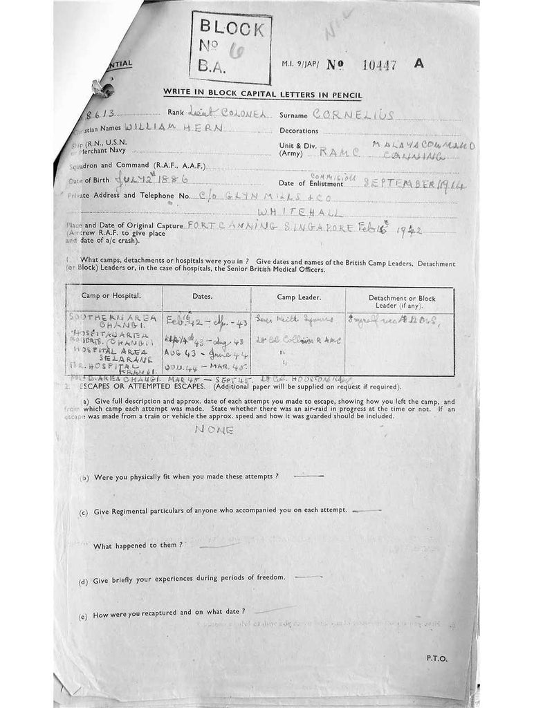 Cornelius, William Hern