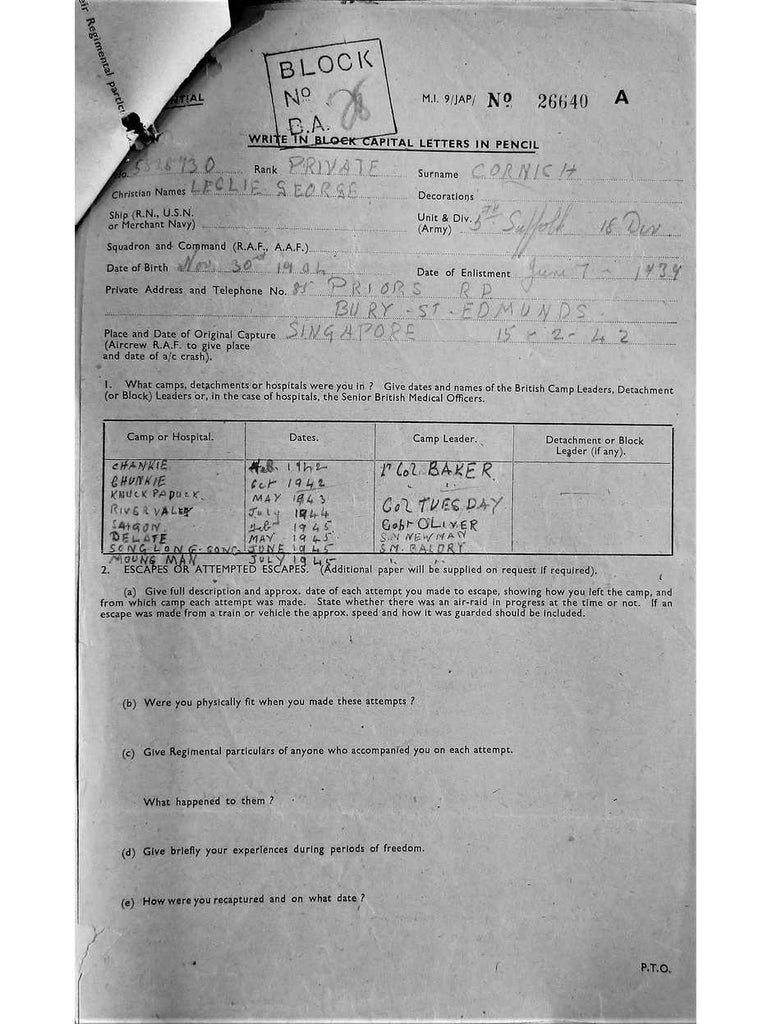 Cornish, Leslie George