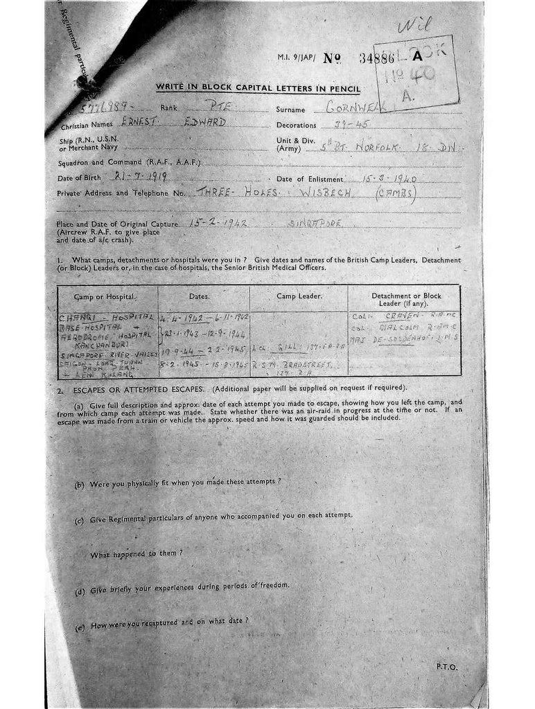 Cornwell, Ernest Edward