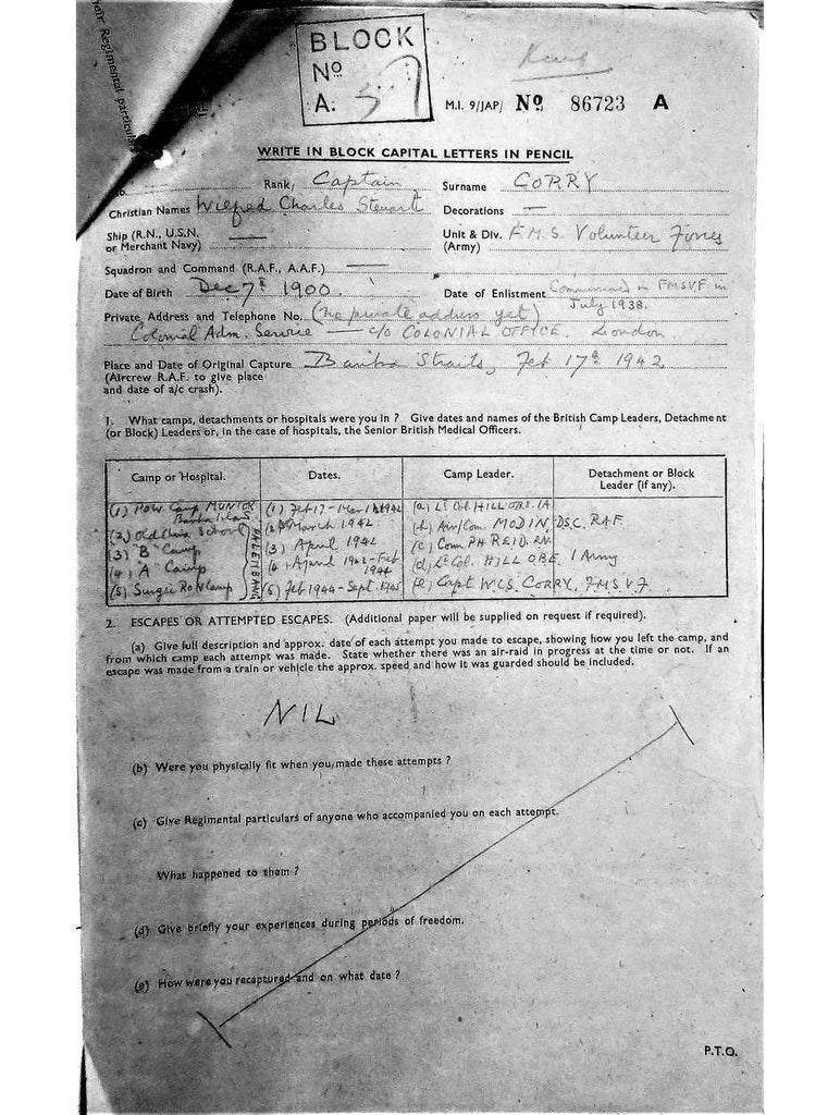 Corry, Wilfred Charles Stewart