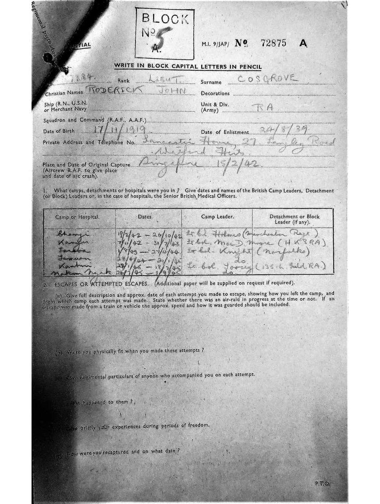 Cosgrove, Roderick John