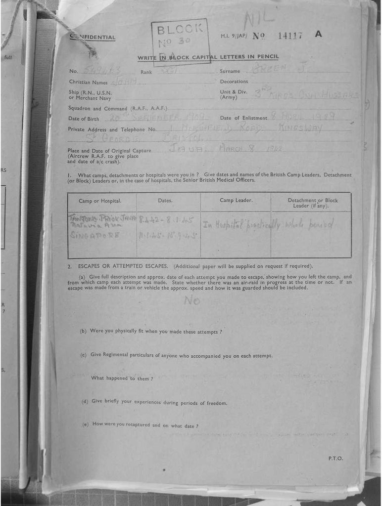 Green, John 549463 Hussars