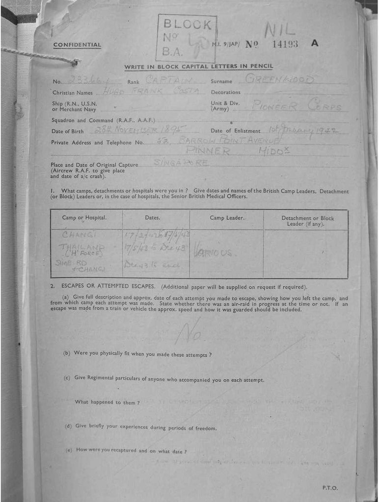 Greenwood, Hugo Frank Costa