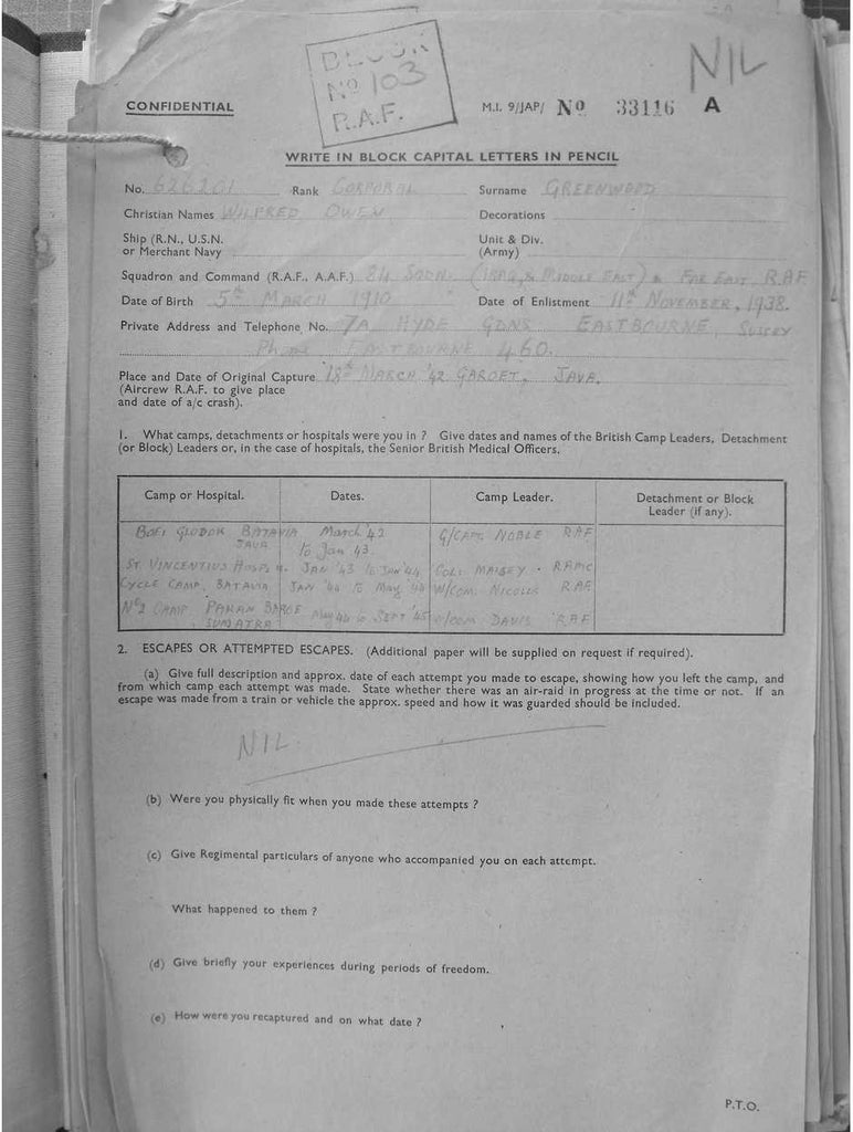 Greenwood, Wilfred Owen