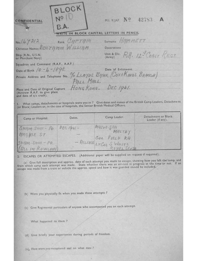 HAMMETT-Benjamin-William