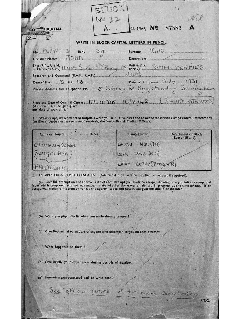 King, John DOB 03 11 1913