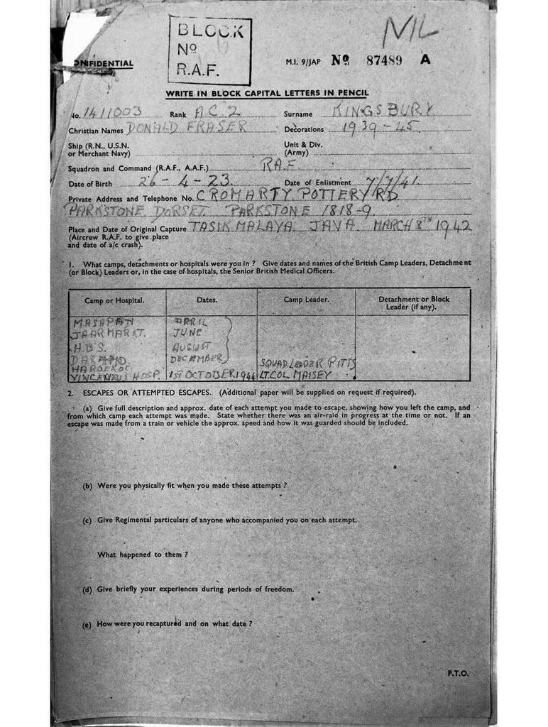 Kingsbury, Donald Fraser