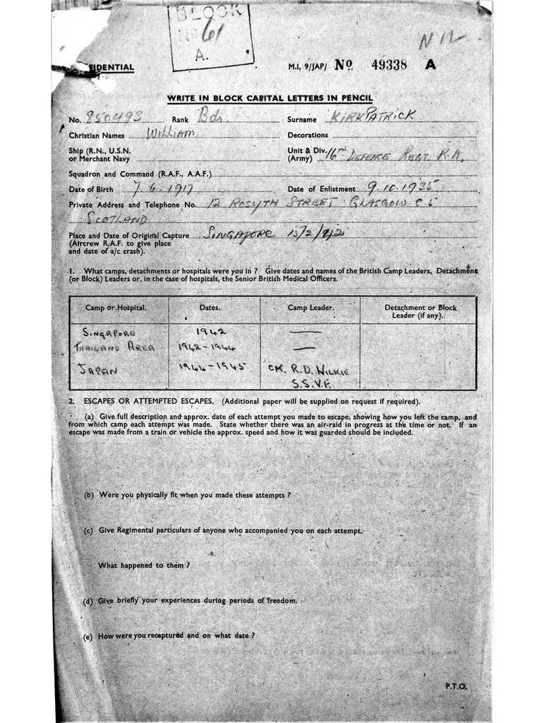 Kirkpatrick, William DOB 07 06 1917