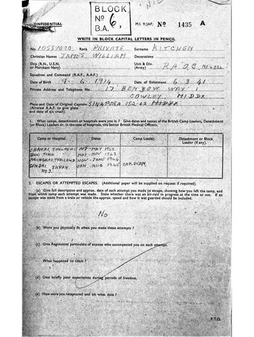 Kitchen, James William DOB 09 06 1914