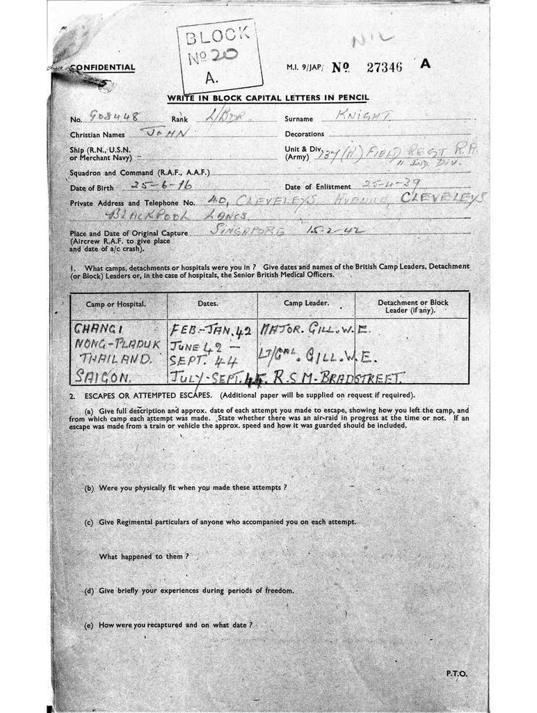 Knight, John DOB 25 06 1916