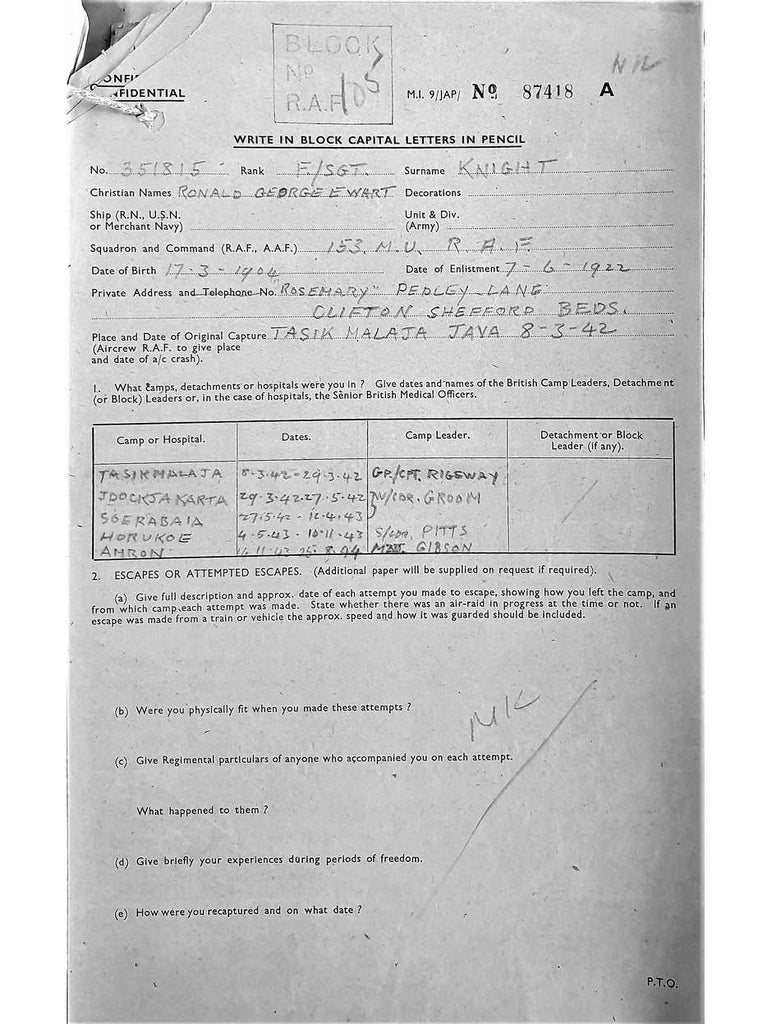 Knight, Ronald George Ewart