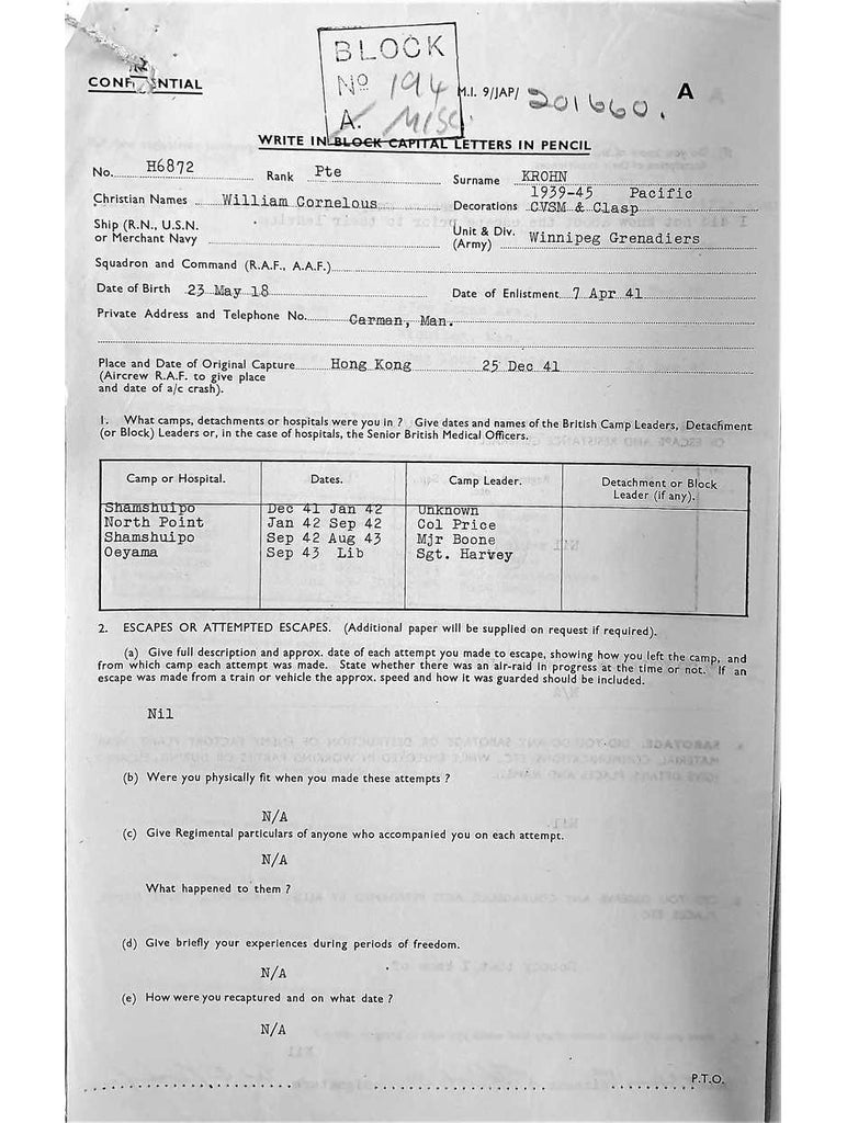 Krohn, William Cornelous