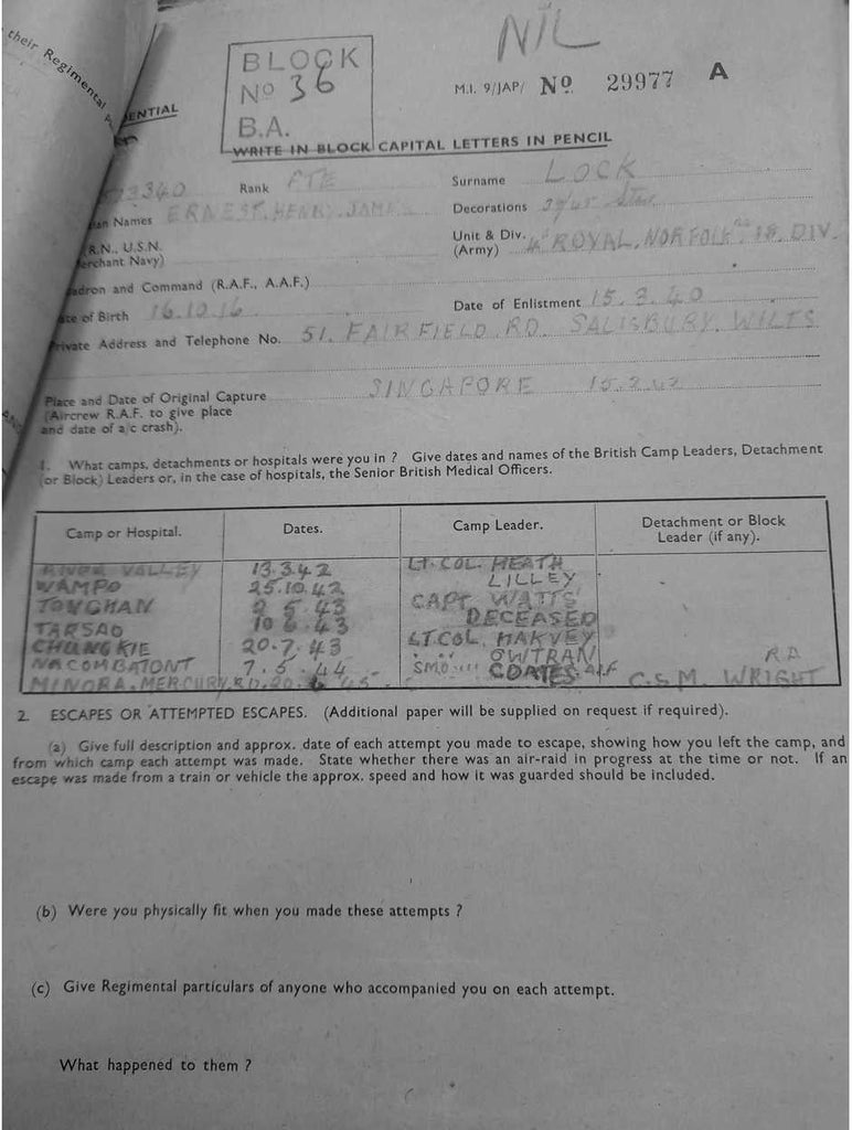 Lock-Ernest Henry James