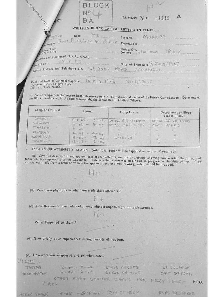 MORRISS, James Frank William Arthur 5932824