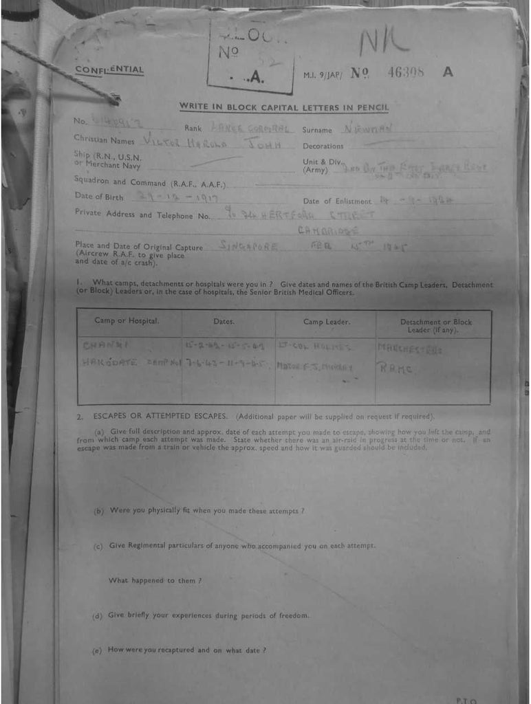 NEWMAN, Victor Harold John