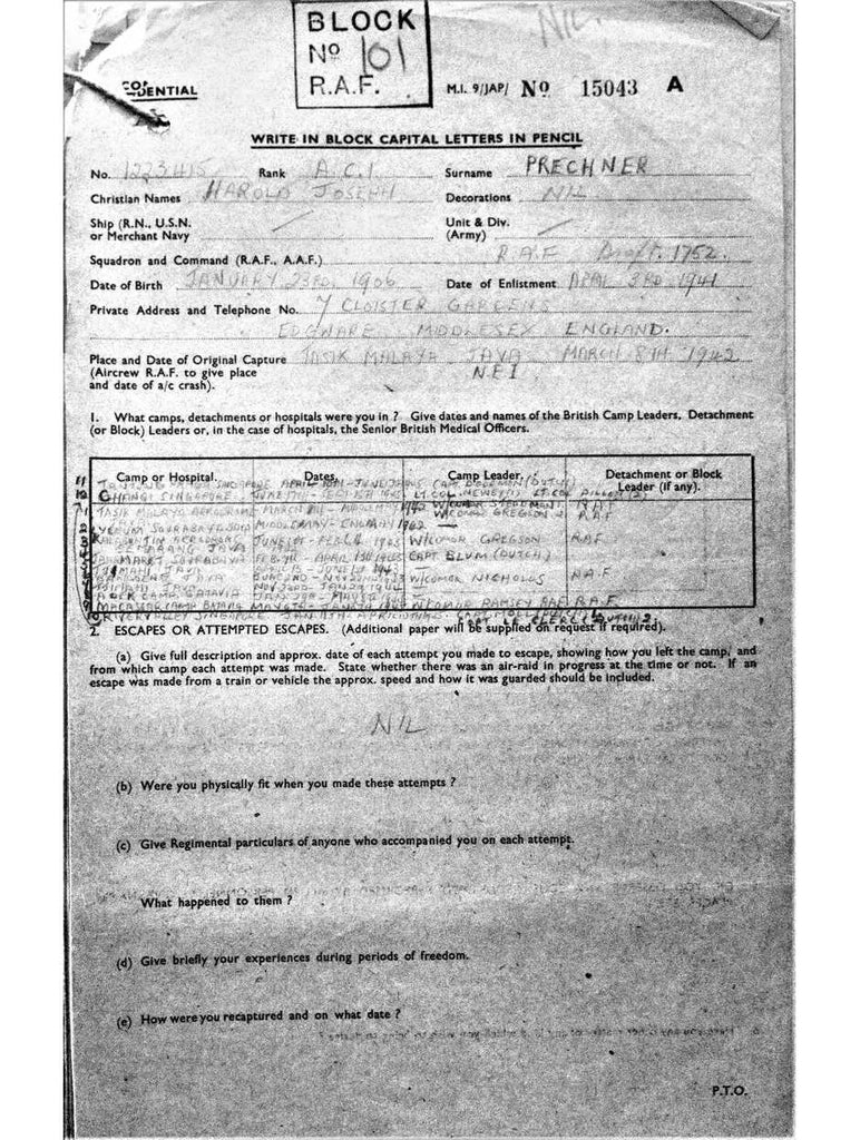 Prechner, Harold Joseph