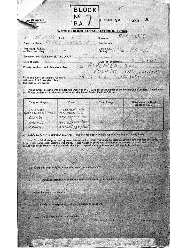 Pressley, Percy Frederick