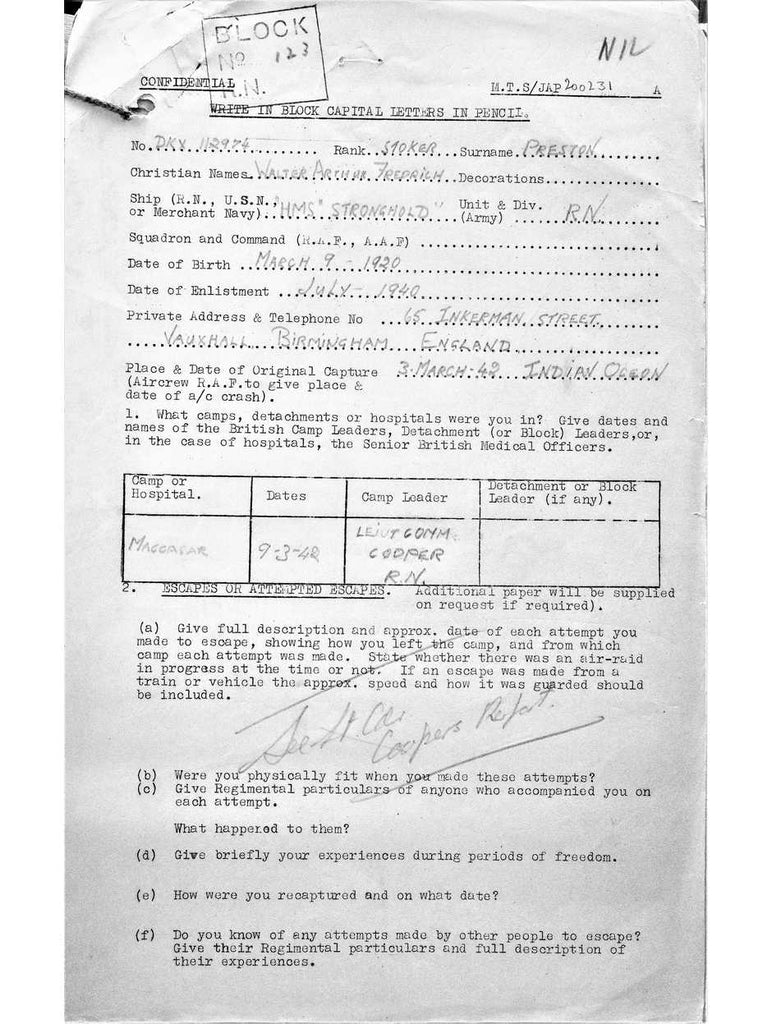 Preston, Walter Arthur Fredrich