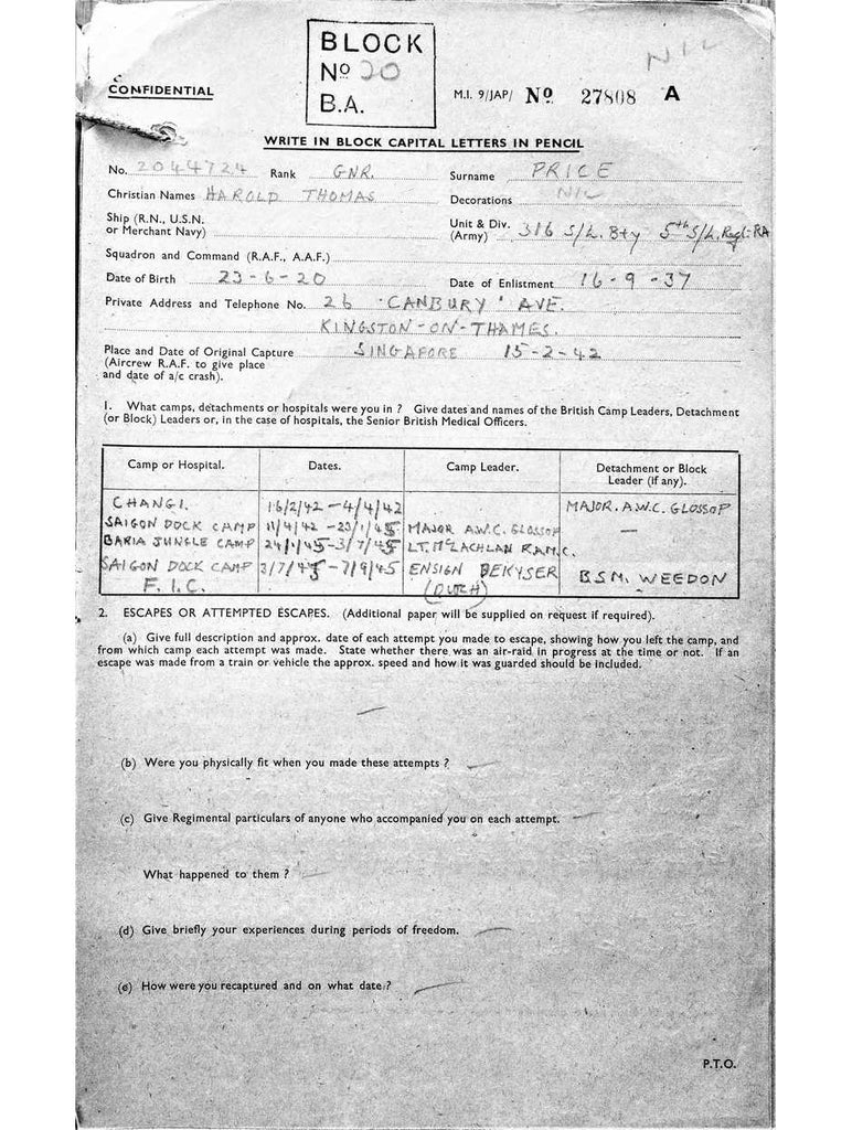 Price, Harold Thomas