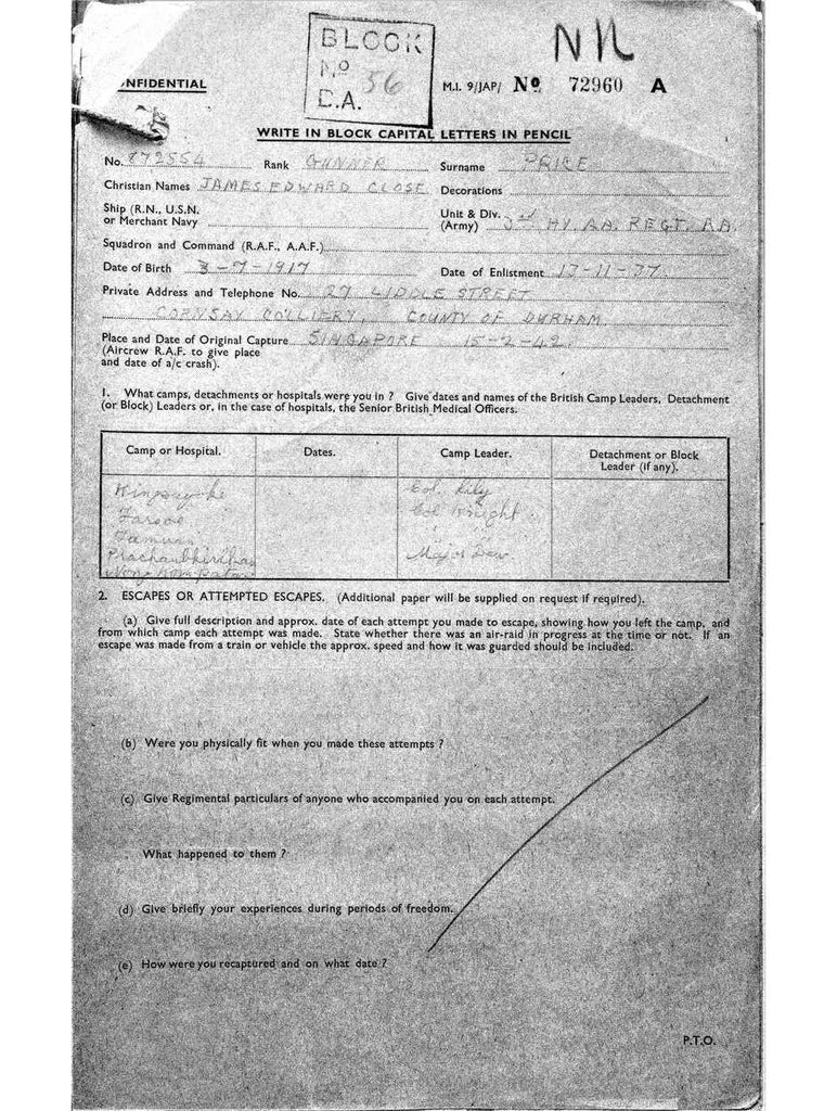 Price, James Edward Close