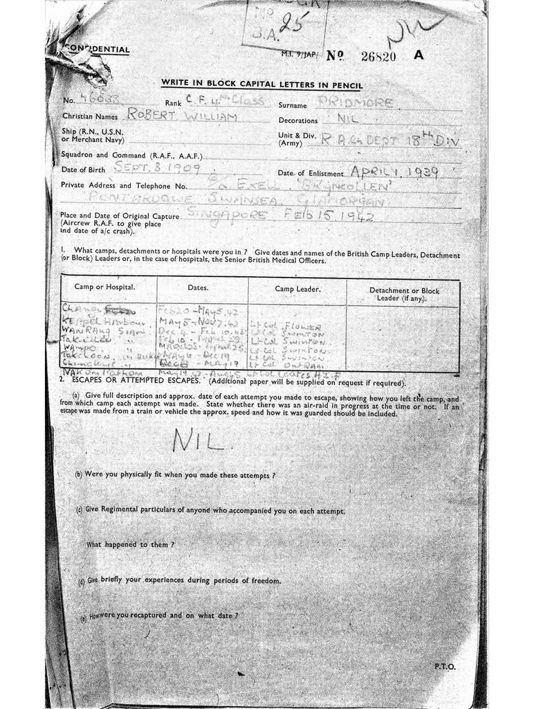 Pridmore, Robert William