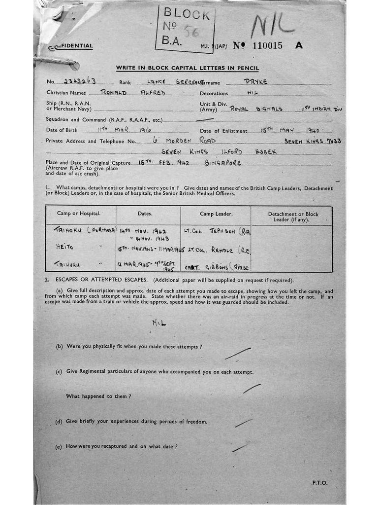 Pryke, Ronald Alfred