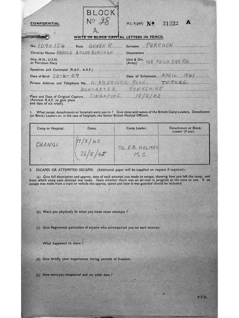 Purchon, Harold Goldsborough