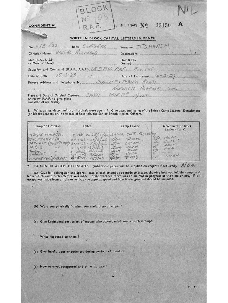 Tidmarsh, Walter Reginald