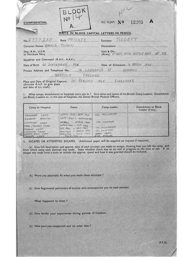 Tillett, Ronald Thomas